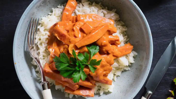 Swedish Sausage Stroganoff with Rice (Korv stroganoff med ris)
